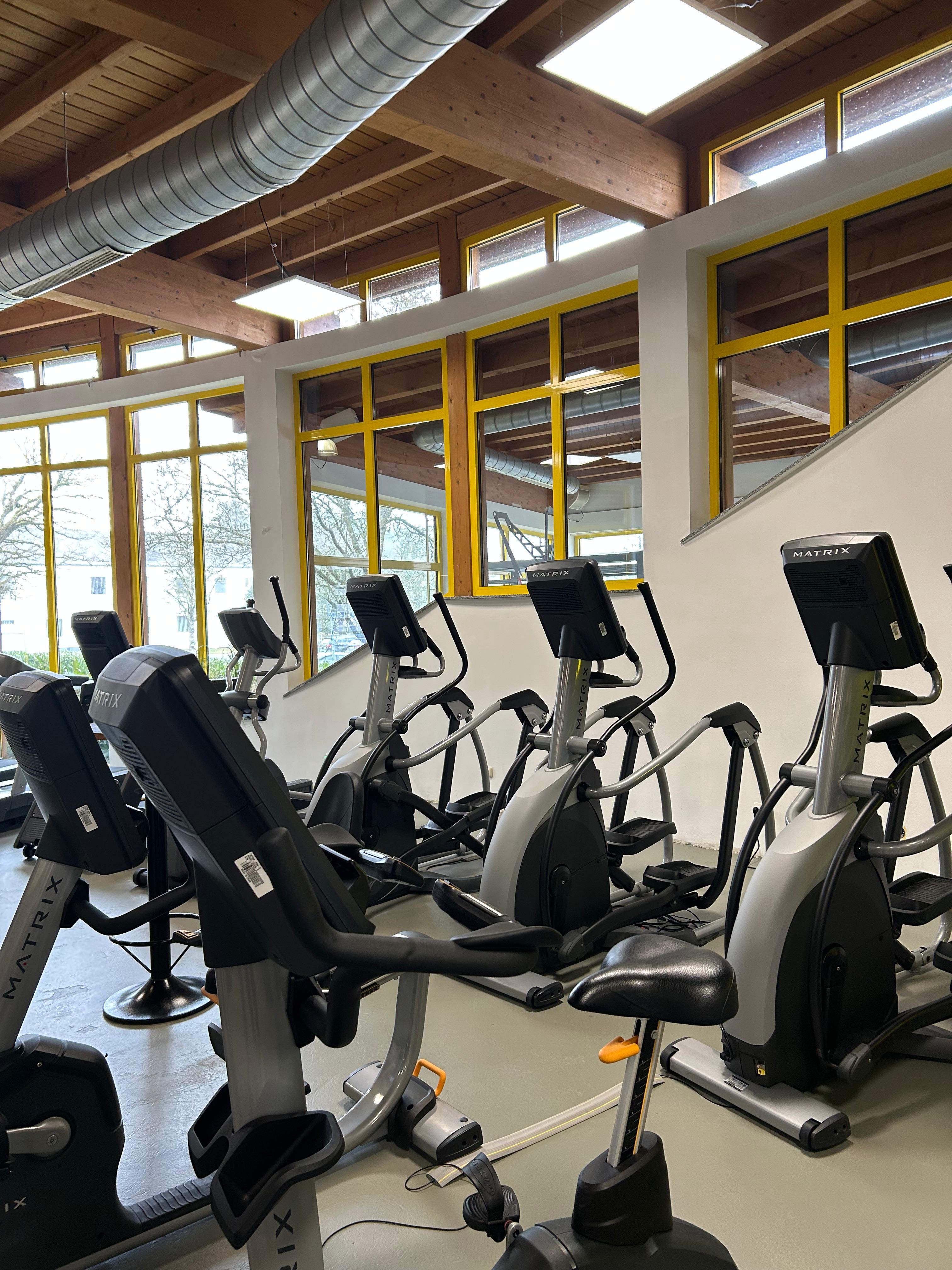 Cardio-Bereich mit Tageslicht